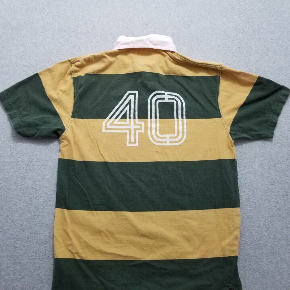 American Eagle Polo Shirt Mens Small Green‎ Short Sleeve Striped Cotton - Picture 12 of 13